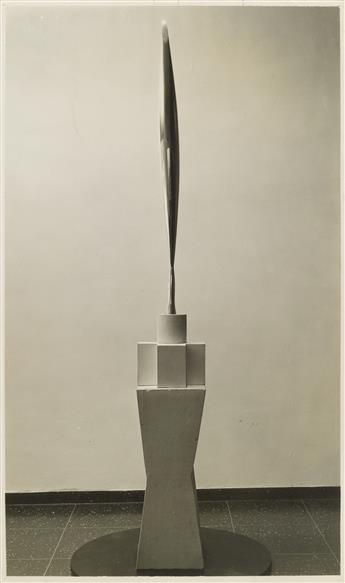 (CONSTANTIN BRÂNCUSI) Pair of photographs by Soichi Sunami depicting two versions of Brâncusis Bird in Space (on different pedestals).